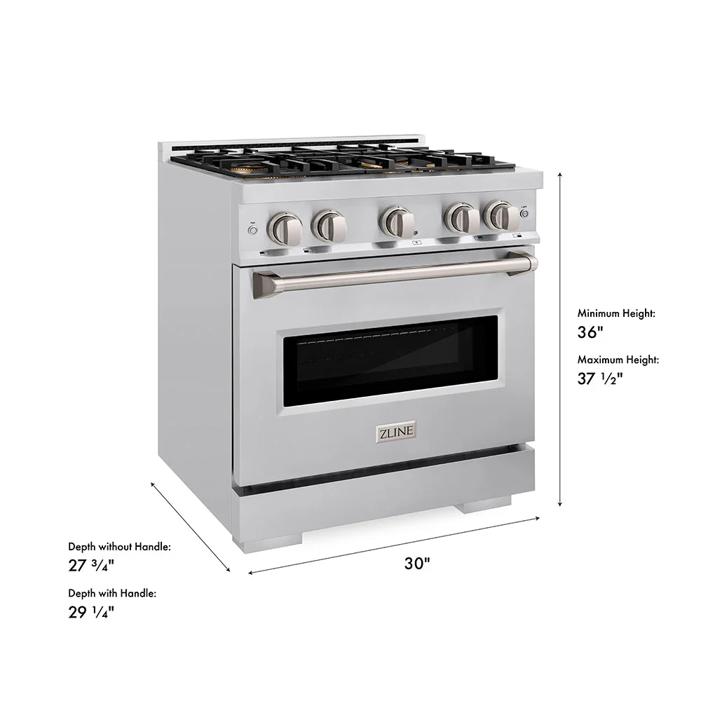 30 In. 4.2 Cu. Ft. Classic Gas Range With 4 Burner Duopro™ Cooktop And Convection Gas Oven In Stainless Steel PCGR30