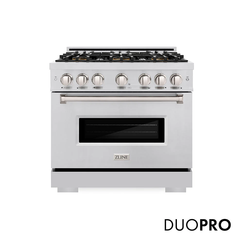 36 In. 5.2 Cu. Ft. Classic Gas Range With 6 Burner Duopro™ Cooktop And Convection Gas Oven In Stainless Steel PCGR36