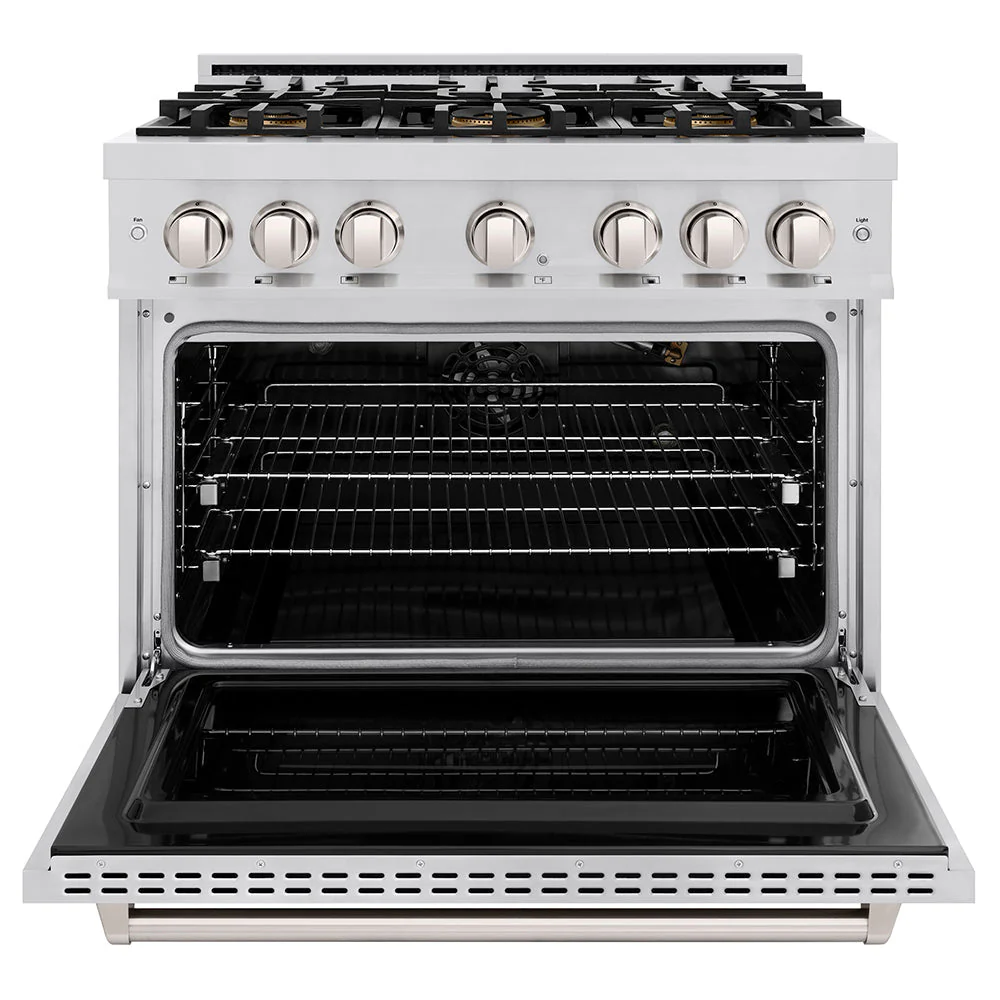 36 In. 5.2 Cu. Ft. Classic Gas Range With 6 Burner Duopro™ Cooktop And Convection Gas Oven In Stainless Steel PCGR36