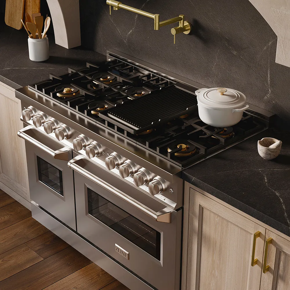 48 In. 6.7 Cu. Ft. Classic Gas Range With 8 Burner Duopro™ Cooktop And Dual Ovens In Stainless Steel PCGR48