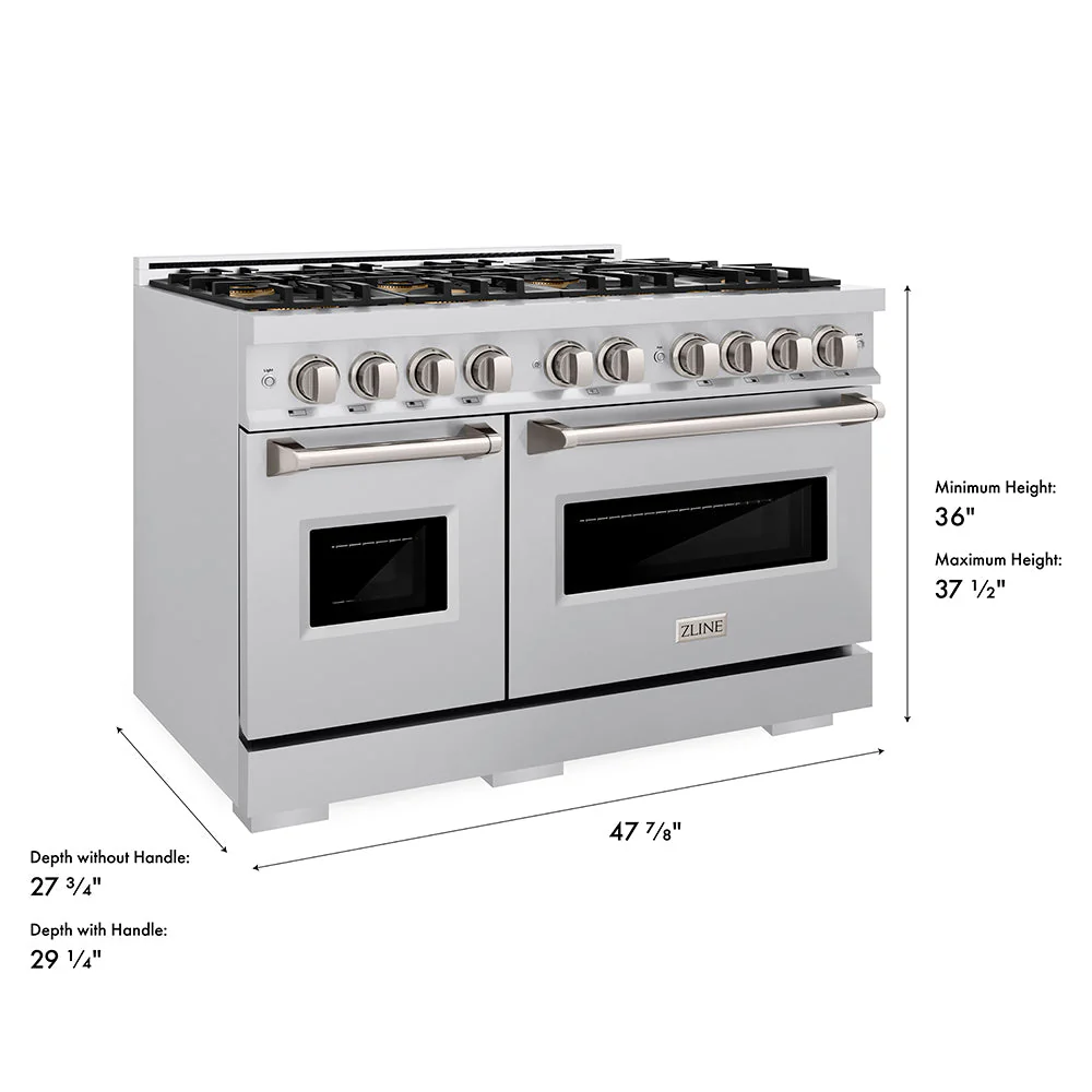 48 In. 6.7 Cu. Ft. Classic Gas Range With 8 Burner Duopro™ Cooktop And Dual Ovens In Stainless Steel PCGR48