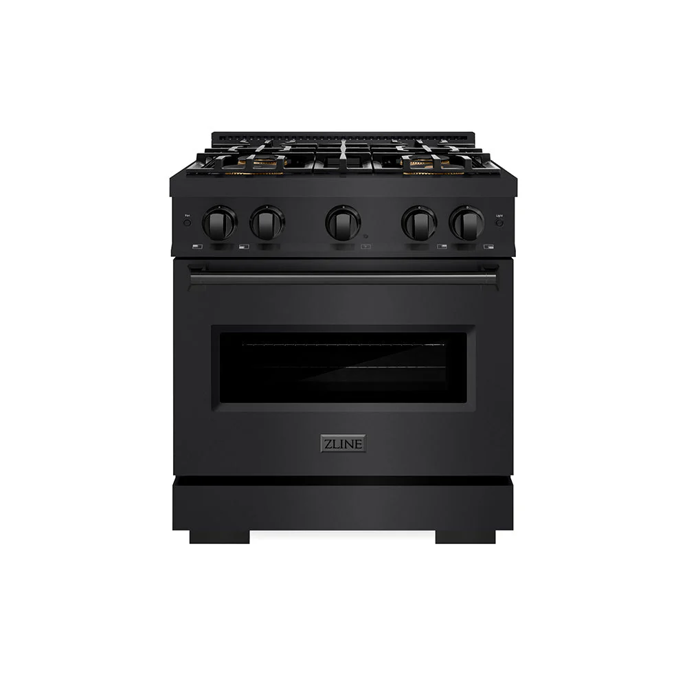 30 In. 4.2 Cu. Ft. Classic Gas Range With 4 Burner Duopro™ Cooktop And Convection Gas Oven In Black Stainless Steel PCGRB30