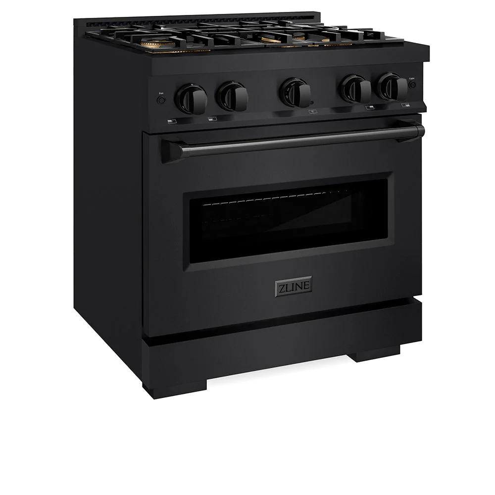 30 In. 4.2 Cu. Ft. Classic Gas Range With 4 Burner Duopro™ Cooktop And Convection Gas Oven In Black Stainless Steel PCGRB30