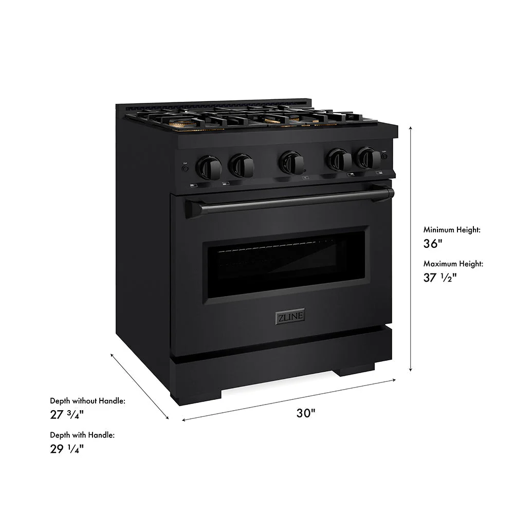 30 In. 4.2 Cu. Ft. Classic Gas Range With 4 Burner Duopro™ Cooktop And Convection Gas Oven In Black Stainless Steel PCGRB30