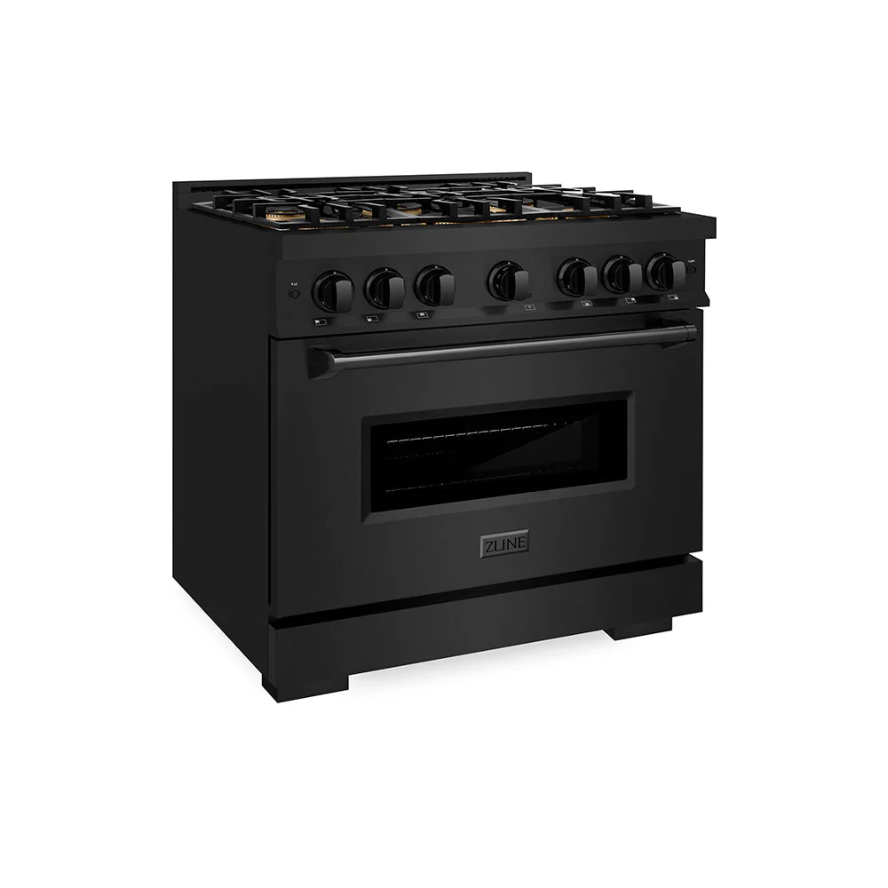 36 In. 5.2 Cu. Ft. Classic Gas Range With 6 Burner Duopro™ Cooktop And Convection Gas Oven In Black Stainless Steel PCGRB36