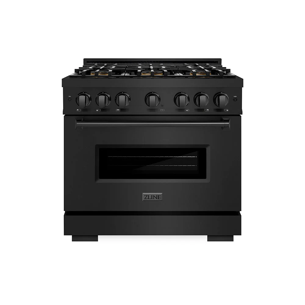 36 In. 5.2 Cu. Ft. Classic Gas Range With 6 Burner Duopro™ Cooktop And Convection Gas Oven In Black Stainless Steel PCGRB36