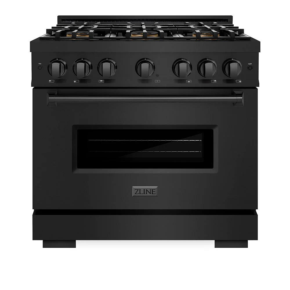 36 In. 5.2 Cu. Ft. Classic Gas Range With 6 Burner Duopro™ Cooktop And Convection Gas Oven In Black Stainless Steel PCGRB36