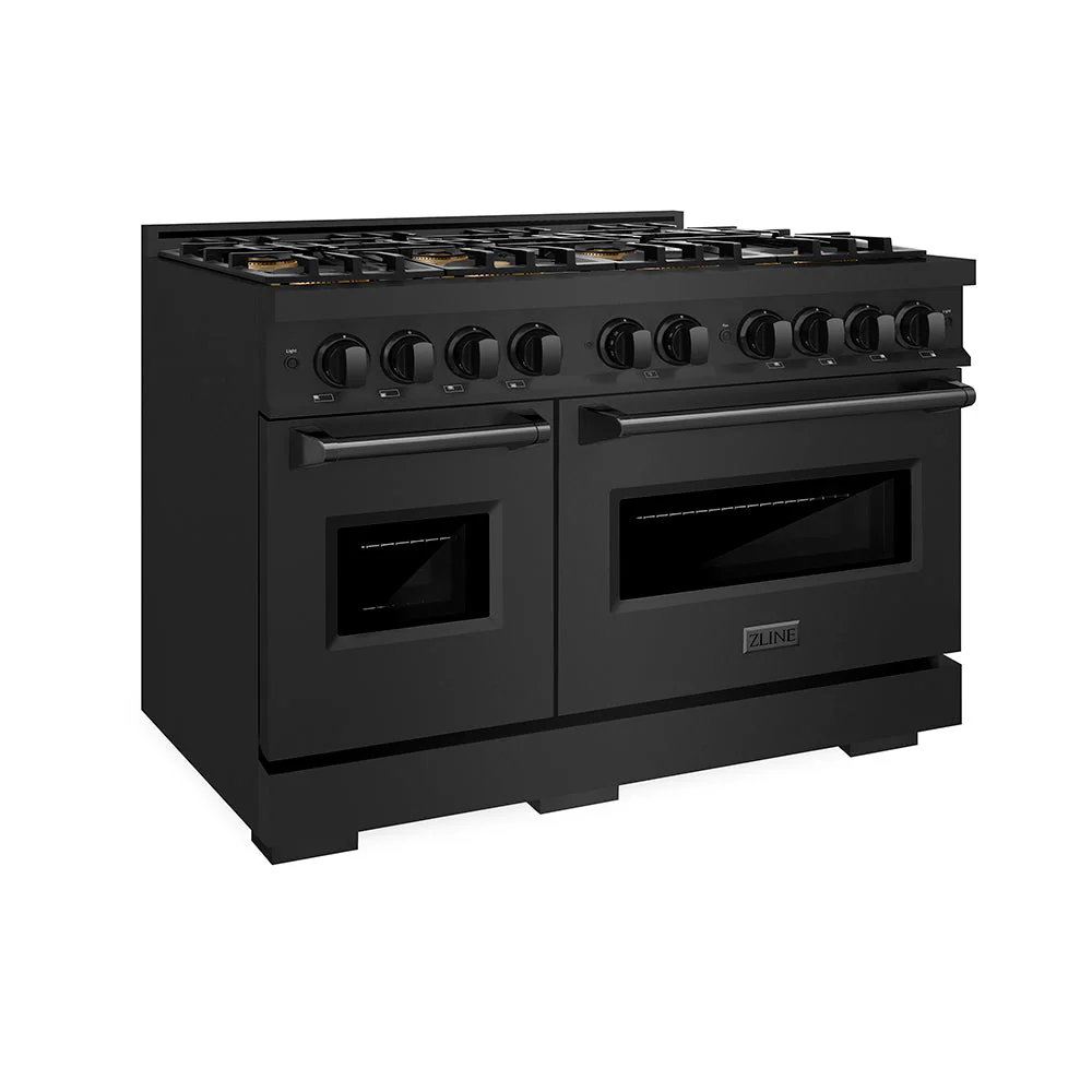 48 In. 6.7 Cu. Ft. Classic Gas Range With 8 Burner Duopro™ Cooktop And Dual Ovens In Black Stainless Steel PCGRB48