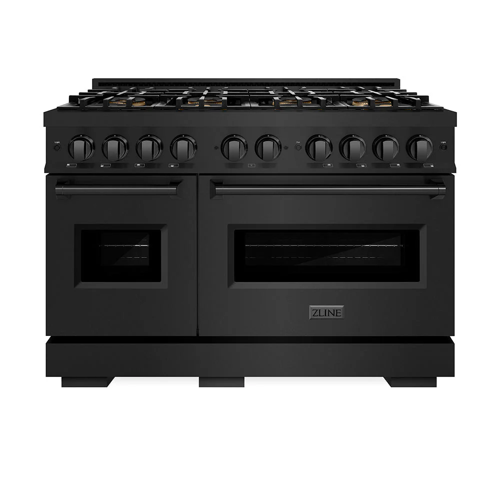 48 In. 6.7 Cu. Ft. Classic Gas Range With 8 Burner Duopro™ Cooktop And Dual Ovens In Black Stainless Steel PCGRB48