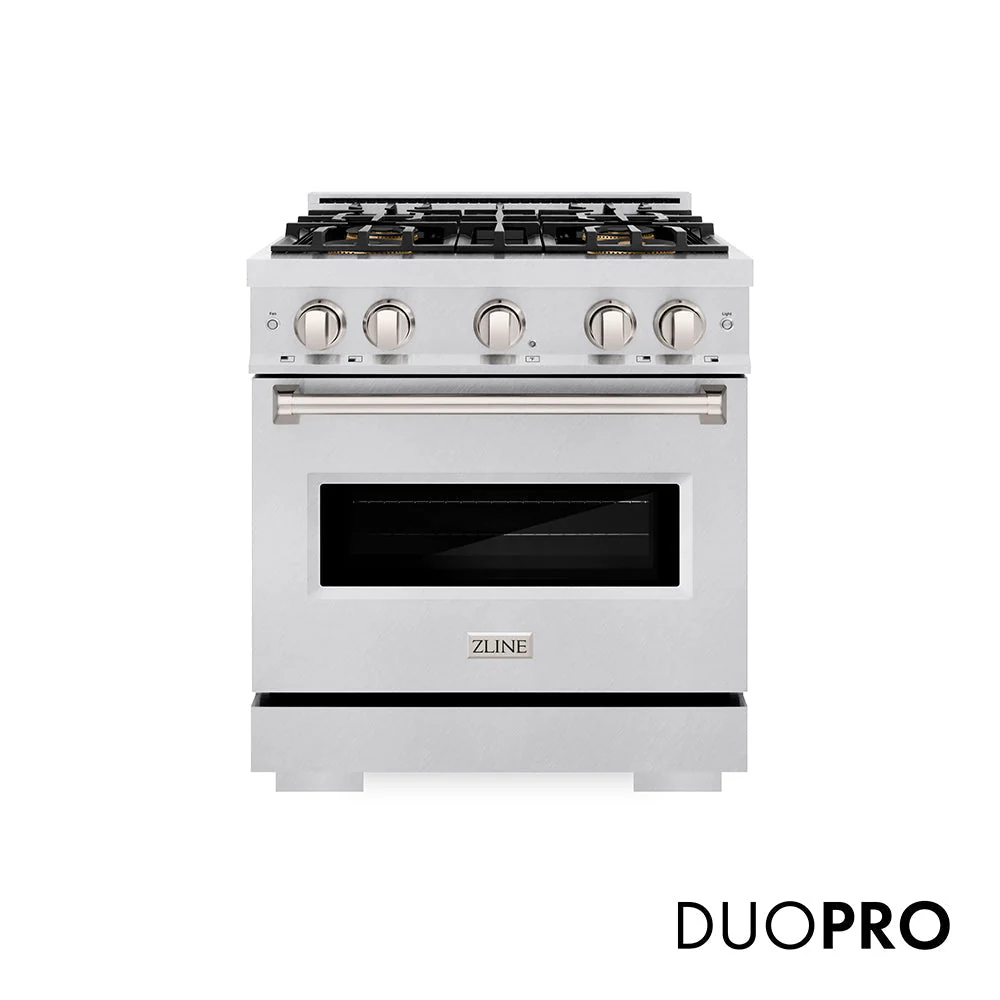 30 In. 4.2 Cu. Ft. Classic Gas Range With 4 Burner Duopro™ Cooktop And Convection Gas Oven In Satin Stainless Steel PCGRS30
