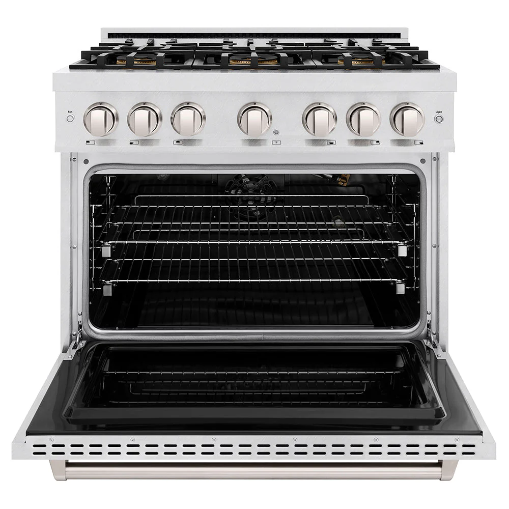 36 In. 5.2 Cu. Ft. Classic Gas Range With 6 Burner Duopro™ Cooktop And Convection Gas Oven In Satin Stainless Steel PCGRS36