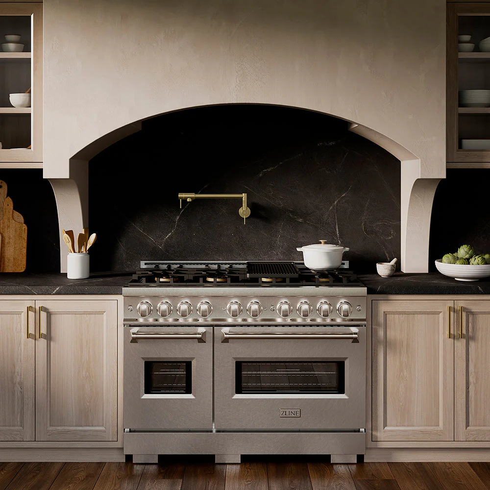 48 In. 6.7 Cu. Ft. Classic Gas Range With 8 Burner Duopro™ Cooktop And Dual Ovens In Satin Stainless Steel PCGRS48