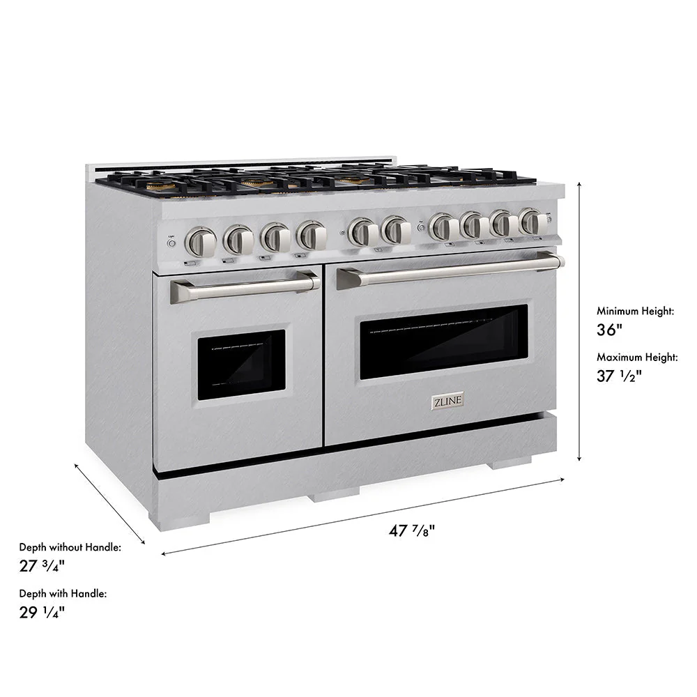 48 In. 6.7 Cu. Ft. Classic Gas Range With 8 Burner Duopro™ Cooktop And Dual Ovens In Satin Stainless Steel PCGRS48