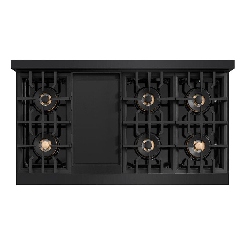 48 In. Classic Gas Rangetop With 8 Burner Duopro™ Cooktop In Black Stainless Steel PCRTB48