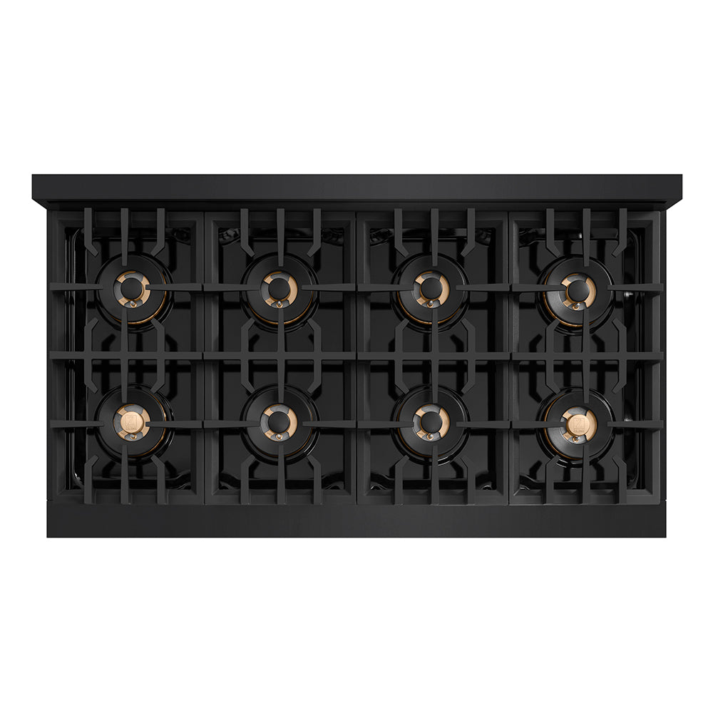 Autograph Edition 48 In. Classic Gas Rangetop With 8 Burner Duopro™ Cooktop In Black Stainless Steel And Champagne Bronze Accents PCRTBZ48CB