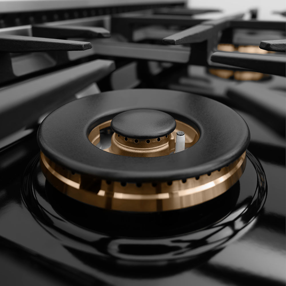 ZLINE Autograph Edition 30 in. Classic Gas Rangetop with 4 Burner DuoPro™ Cooktop in Satin Stainless Steel and Champagne Bronze Accents (PCRTSZ-30-CB) PCRTSZ30CB