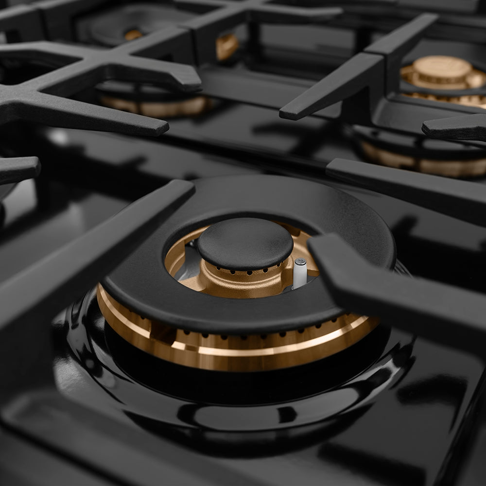 ZLINE Autograph Edition 48 in. Classic Gas Rangetop with 8 Burner DuoPro™ Cooktop in Satin Stainless Steel and Champagne Bronze Accents (PCRTSZ-48-CB) PCRTSZ48CB