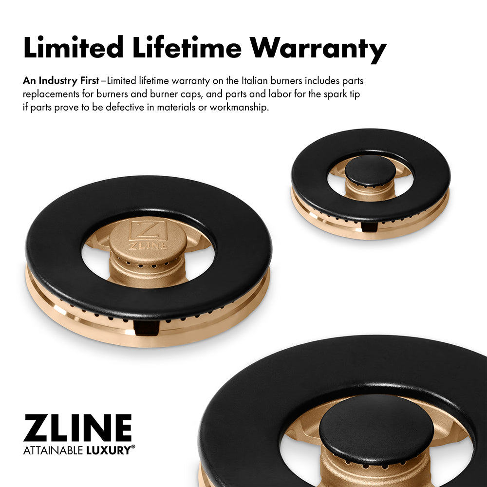 ZLINE Autograph Edition 48 in. Classic Gas Rangetop with 8 Burner DuoPro™ Cooktop in Satin Stainless Steel and Champagne Bronze Accents (PCRTSZ-48-CB) PCRTSZ48CB