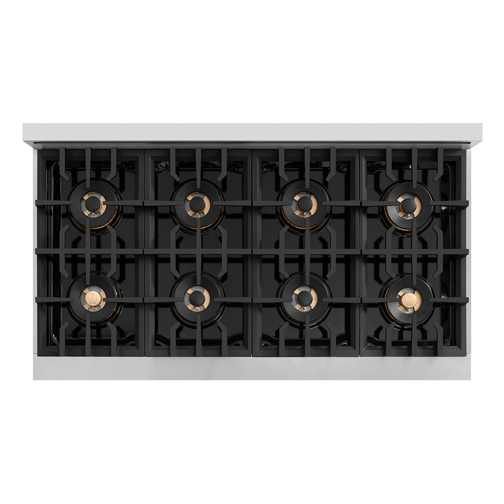 Autograph Edition 48 In. Classic Gas Rangetop With 8 Burner Duopro™ Cooktop In Stainless Steel And Champagne Bronze Accents PCRTZ48CB