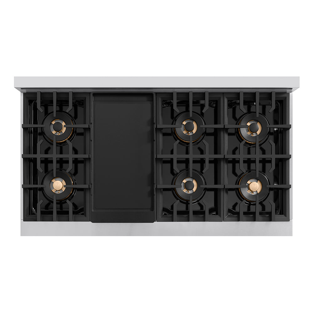 Autograph Edition 48 In. Classic Gas Rangetop With 8 Burner Duopro™ Cooktop In Stainless Steel And Matte Black Accents PCRTZ48MB