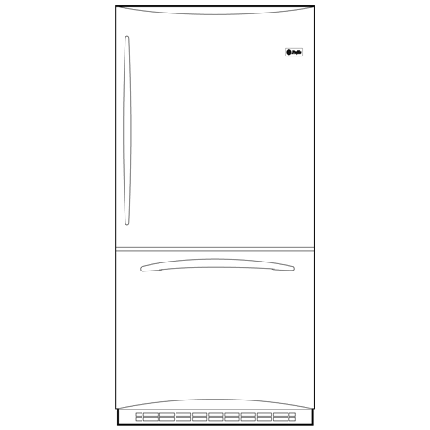 Counter-Depth 21.1 Cu. Ft. Bottom-Freezer Refrigerator PDCF1NBWWW
