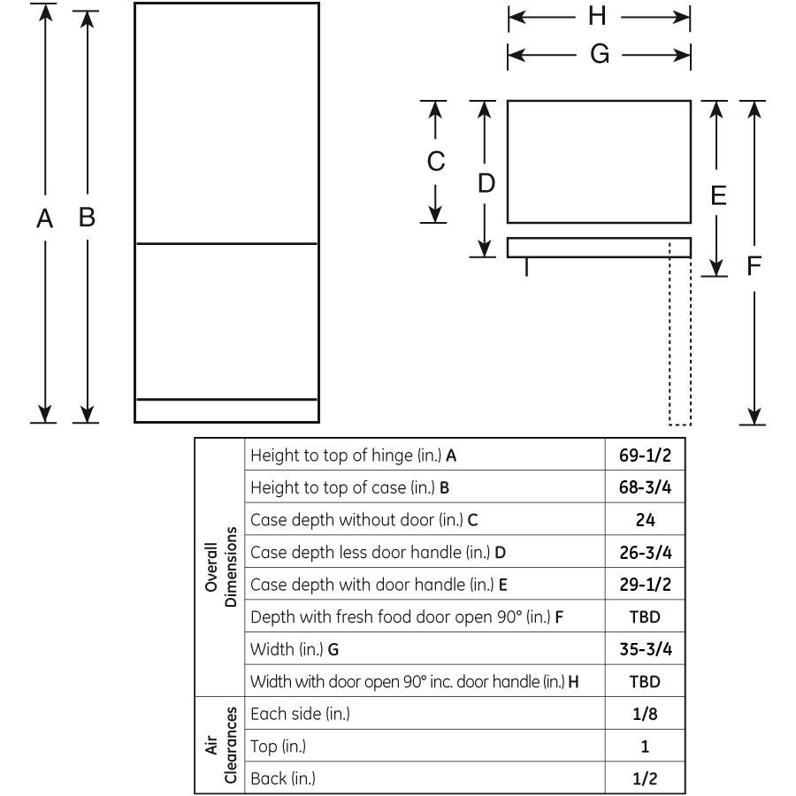 21.1 Cu. Ft. Refrigerator PDCF1NBXBB