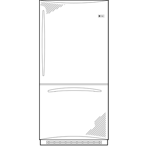 Counter-Depth 21.1 Cu. Ft. Stainless Bottom-Freezer Refrigerator PDCS1NBWLSS, product image 3 of 4
