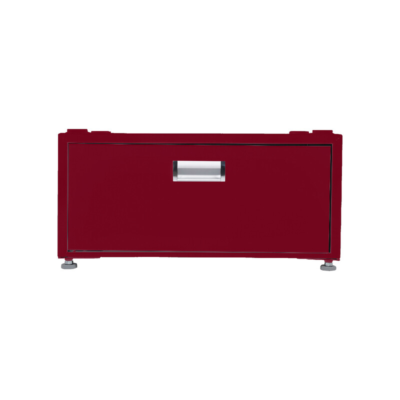 24in Laundry Pedestal 11in tall + Rollout Storage Drawer Adjustable feet Merlot PDL4455M