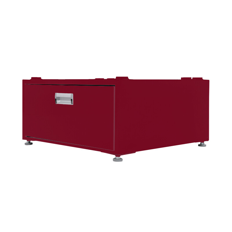 24in Laundry Pedestal 11in tall + Rollout Storage Drawer Adjustable feet Merlot PDL4455M