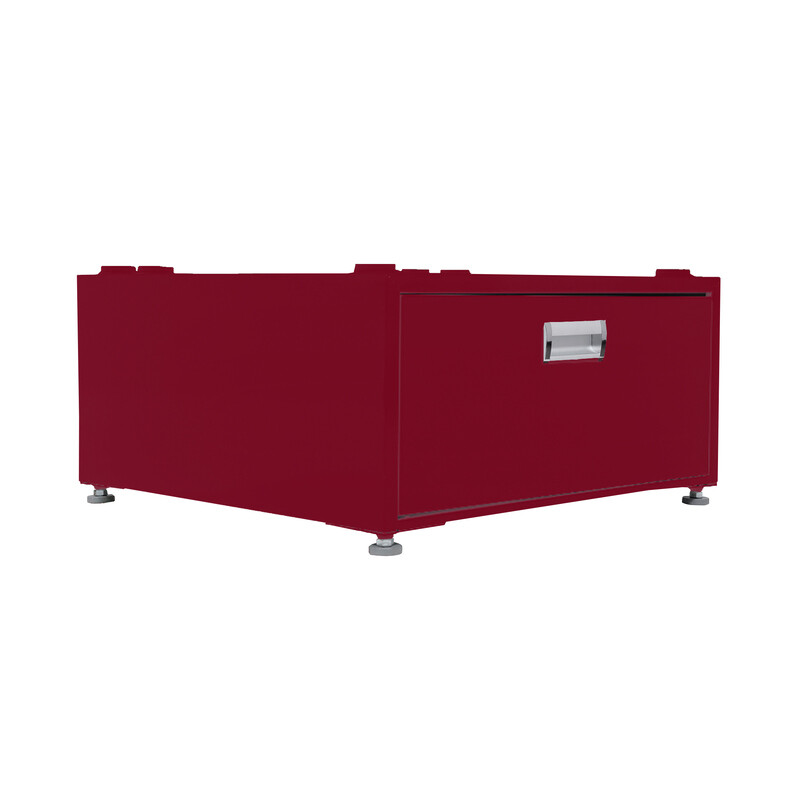24in Laundry Pedestal 11in tall + Rollout Storage Drawer Adjustable feet Merlot PDL4455M