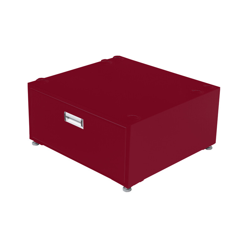 24in Laundry Pedestal 11in tall + Rollout Storage Drawer Adjustable feet Merlot PDL4455M