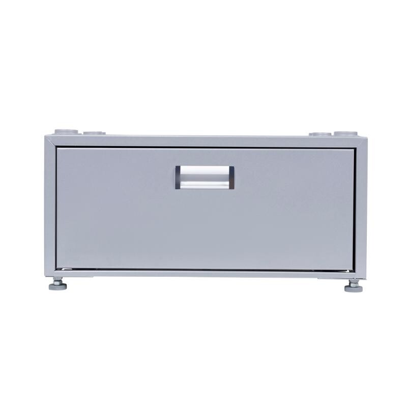 24in Laundry Pedestal 11in tall + Rollout Storage Drawer Adjustable feet PDL4455SILVER
