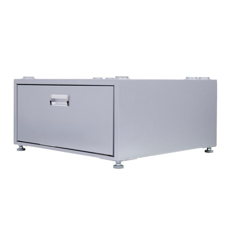 24in Laundry Pedestal 11in tall + Rollout Storage Drawer Adjustable feet PDL4455SILVER