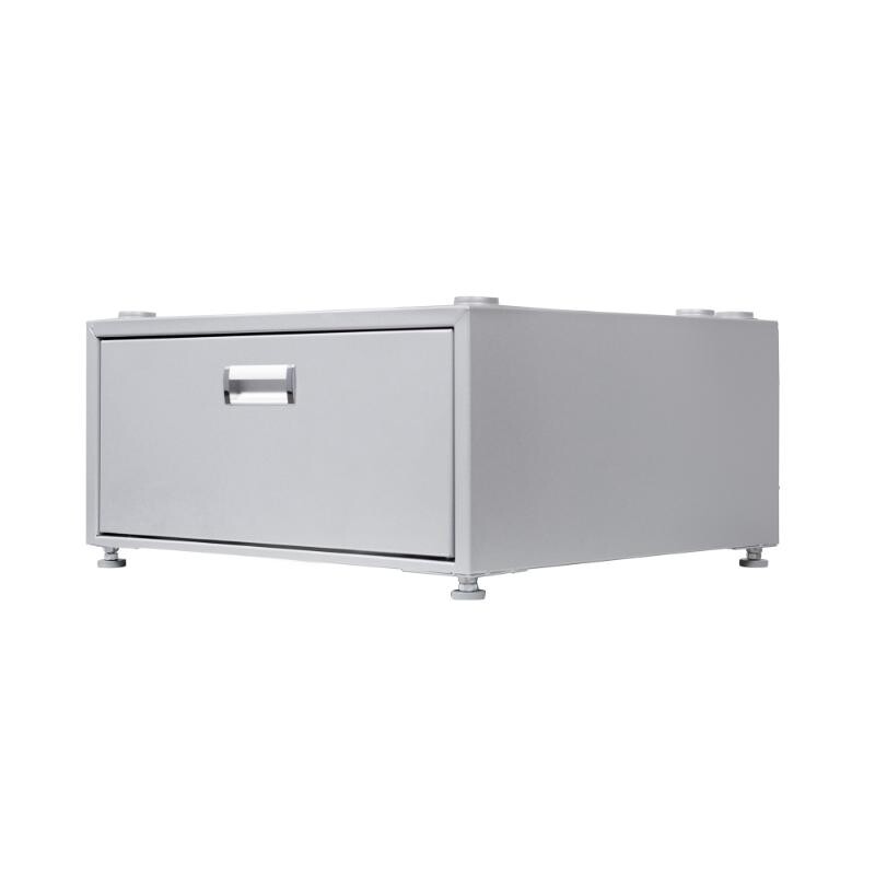 24in Laundry Pedestal 11in tall + Rollout Storage Drawer Adjustable feet PDL4455SILVER