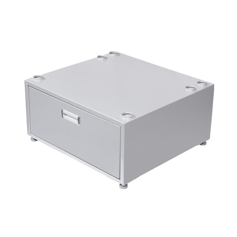 24in Laundry Pedestal 11in tall + Rollout Storage Drawer Adjustable feet PDL4455SILVER