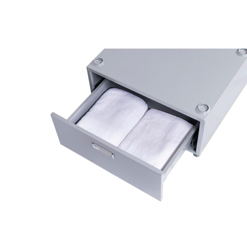 24in Laundry Pedestal 11in tall + Rollout Storage Drawer Adjustable feet PDL4455SILVER