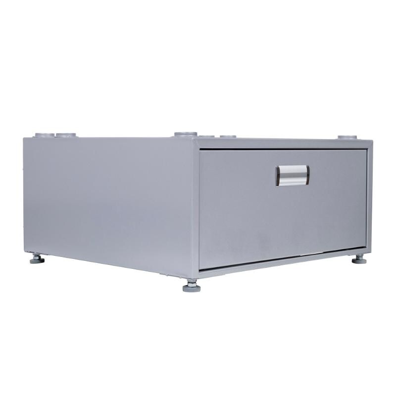 24in Laundry Pedestal 11in tall + Rollout Storage Drawer Adjustable feet PDL4455SILVER