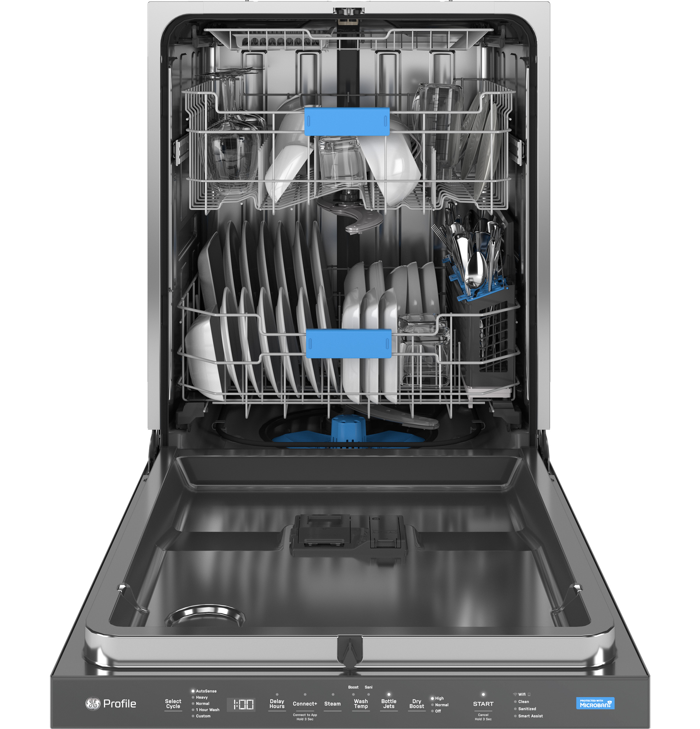 Fingerprint Resistant Top Control Stainless Interior Dishwasher with Microban Antimicrobial Technology view 21