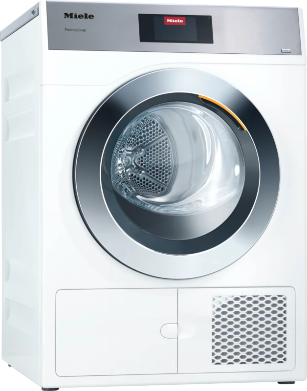 Professional heat‑pump dryer, Little Giants with very low energy consumption and short program runtimes. Load size 18 (8.0) lb (kg). PDR908HPEL