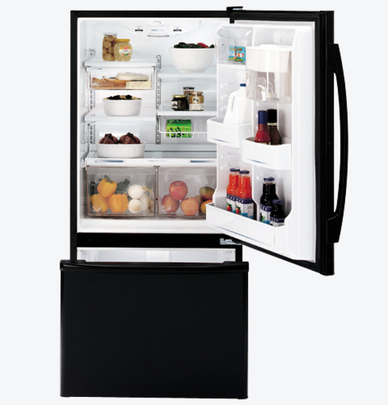 GE Profile 18.1 Cu. Ft. Bottom-Freezer Drawer Refrigerator with drawer Black PDS18LBMBB Picture 1
