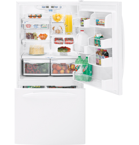 GE Profile 22.2 Cu. Ft. Bottom-Freezer Drawer Refrigerator White on White PDS22MBSWW Picture 1