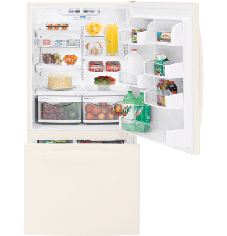 GE Profile 22.2 Cu. Ft. Bottom-Freezer Refrigerator Bisque PDS22MBWCC Picture 1