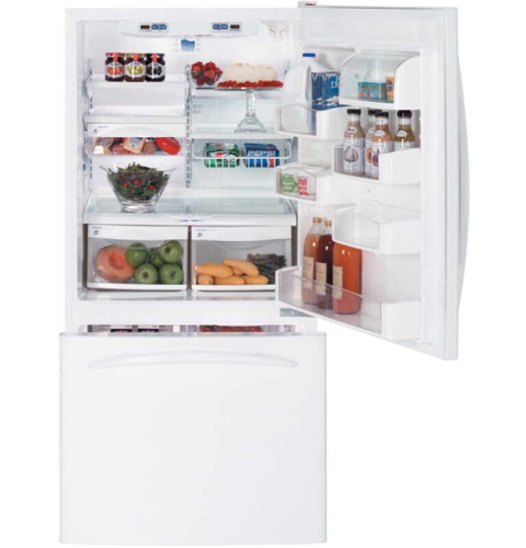 GE Profile 22.2 Cu. Ft. Bottom-Freezer Drawer Refrigerator White PDS22MHRWW Picture 1