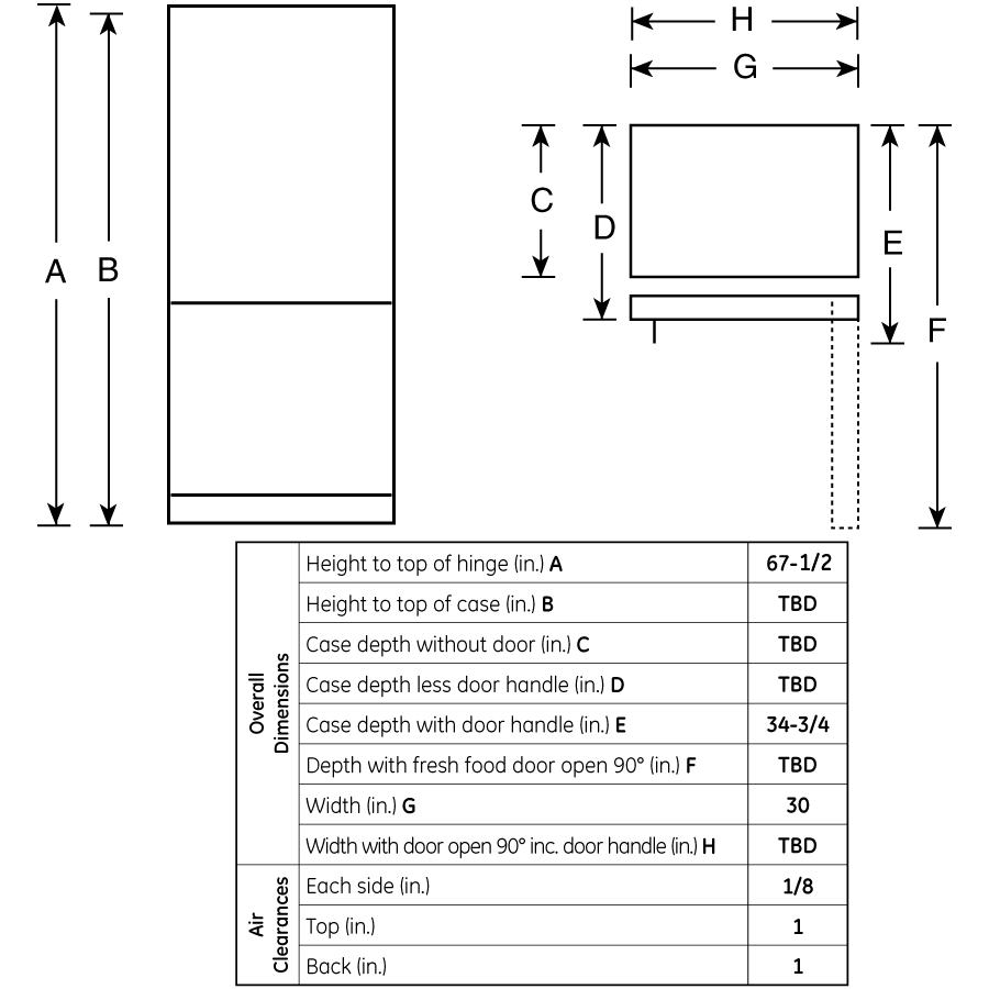 20.0 Cu. Ft. Bottom-Freezer Drawer Refrigerator PDSS0MFXRSS, product image 4 of 4