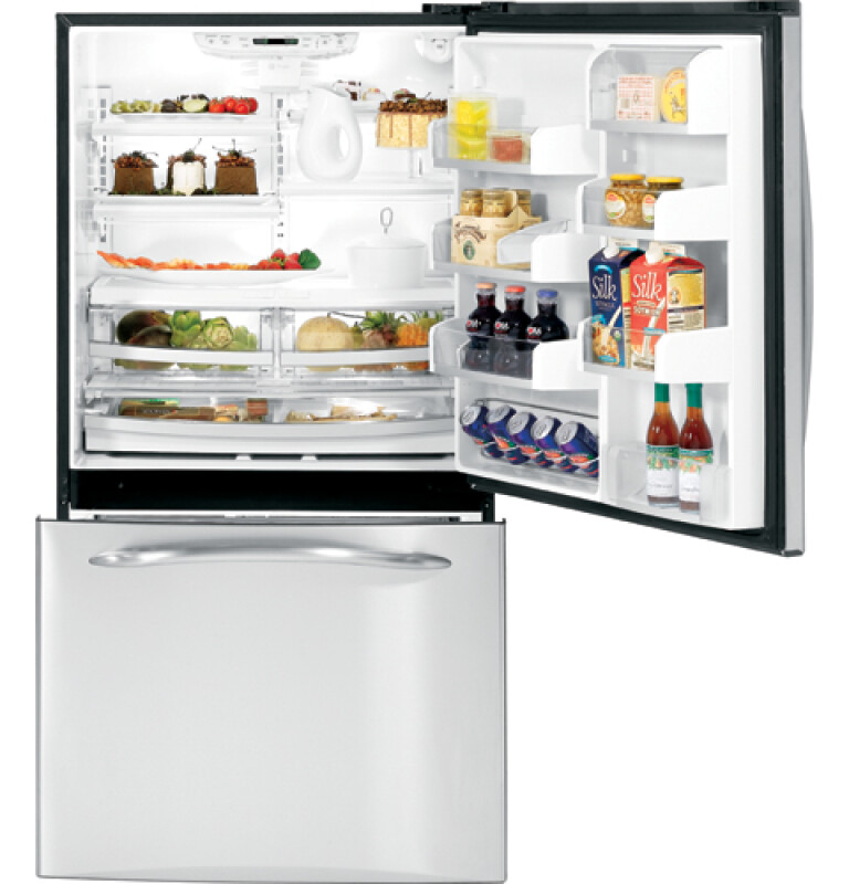GE Profile 25.3 Cu. Ft. Stainless Bottom-Freezer Refrigerator Stainless Steel PDSS5NBWRSS Picture 1