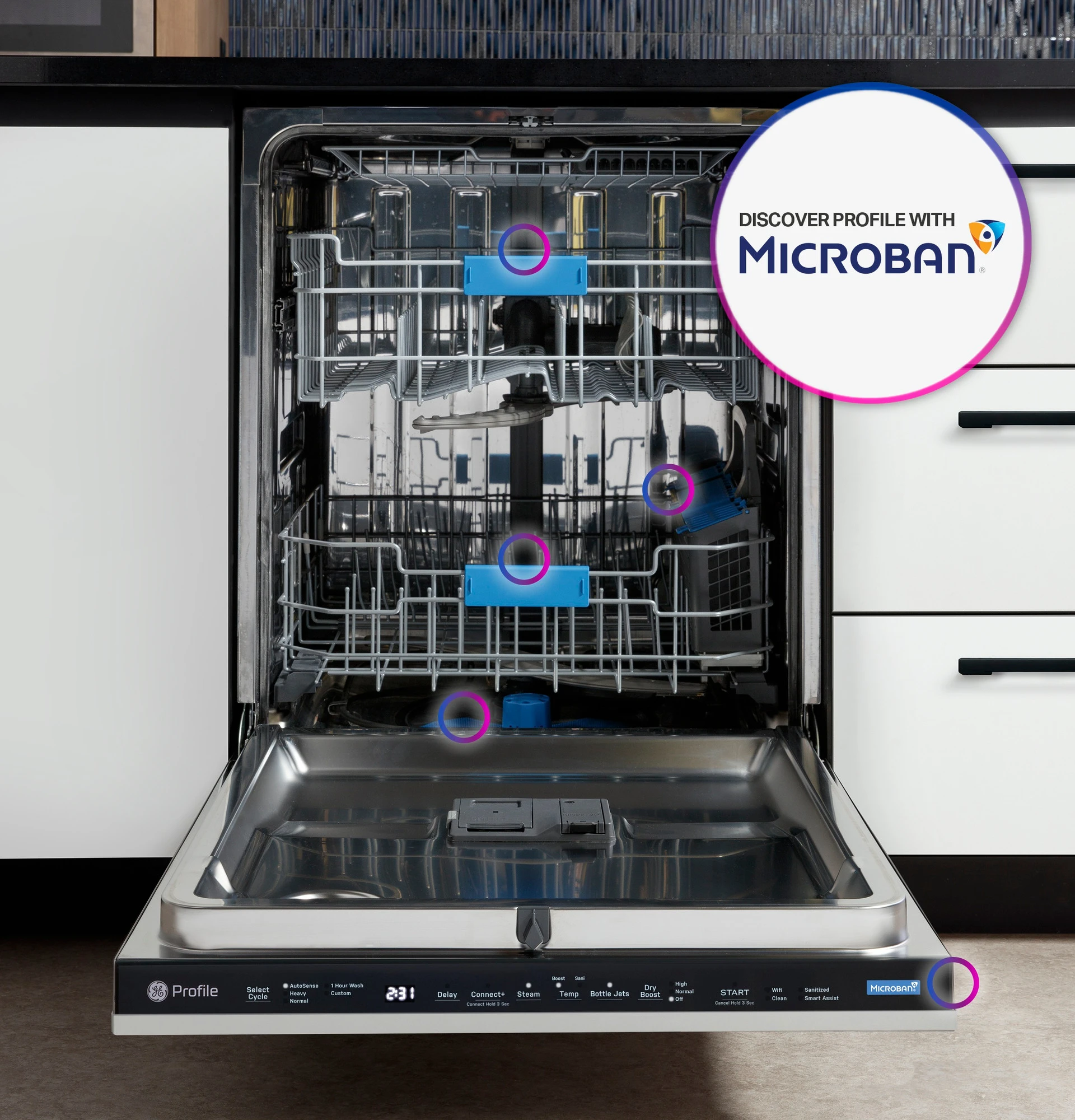 Ge Profile™ Energy Star® Panel-ready Top Control Stainless Interior Dishwasher With Microban™ Antimicrobial Technology PDT715SIYII