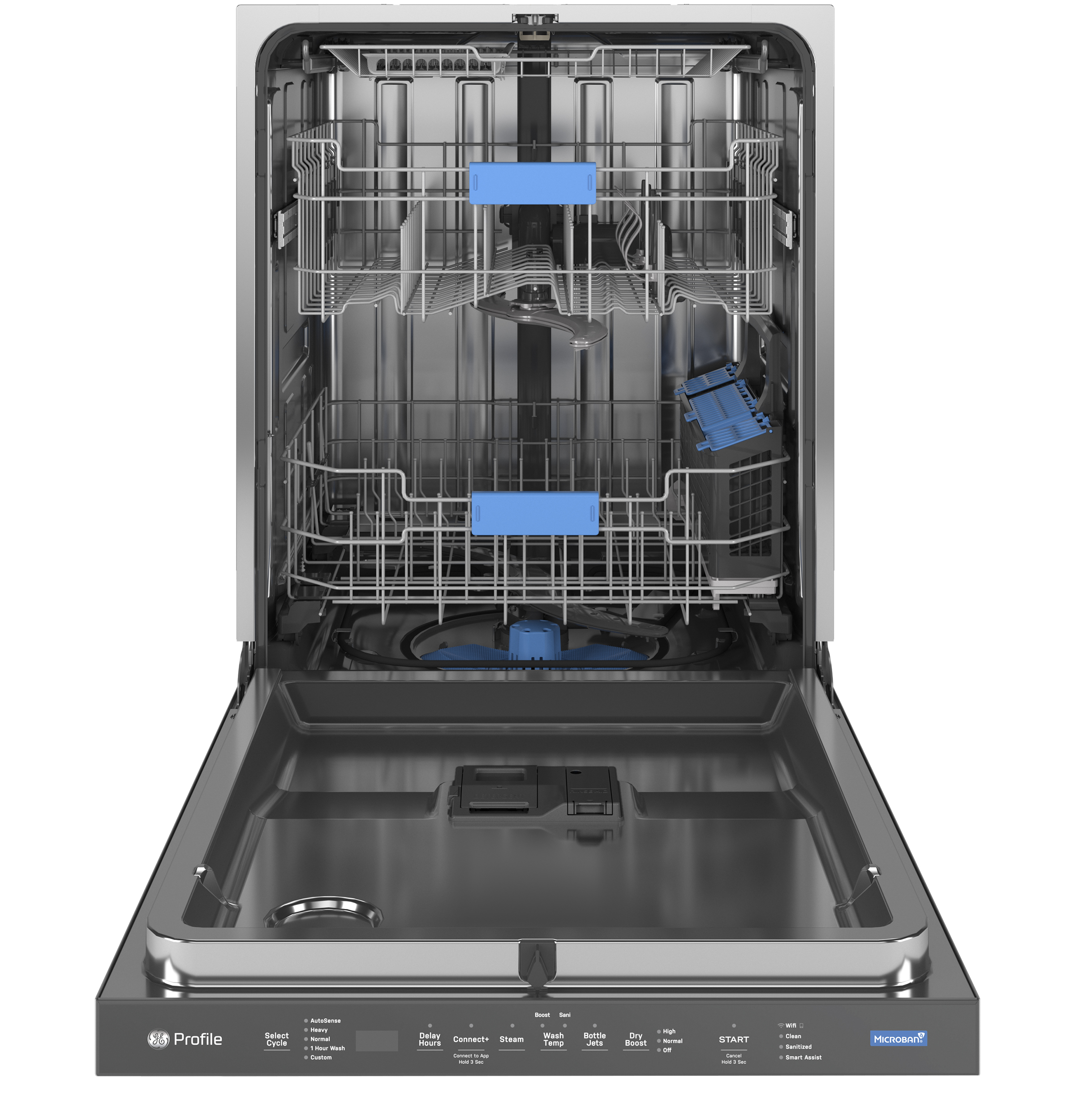 GE Profile Fingerprint Resistant Top Control Stainless Interior Dishwasher with Microban Antimicrobial Technology - Thumbnail 3