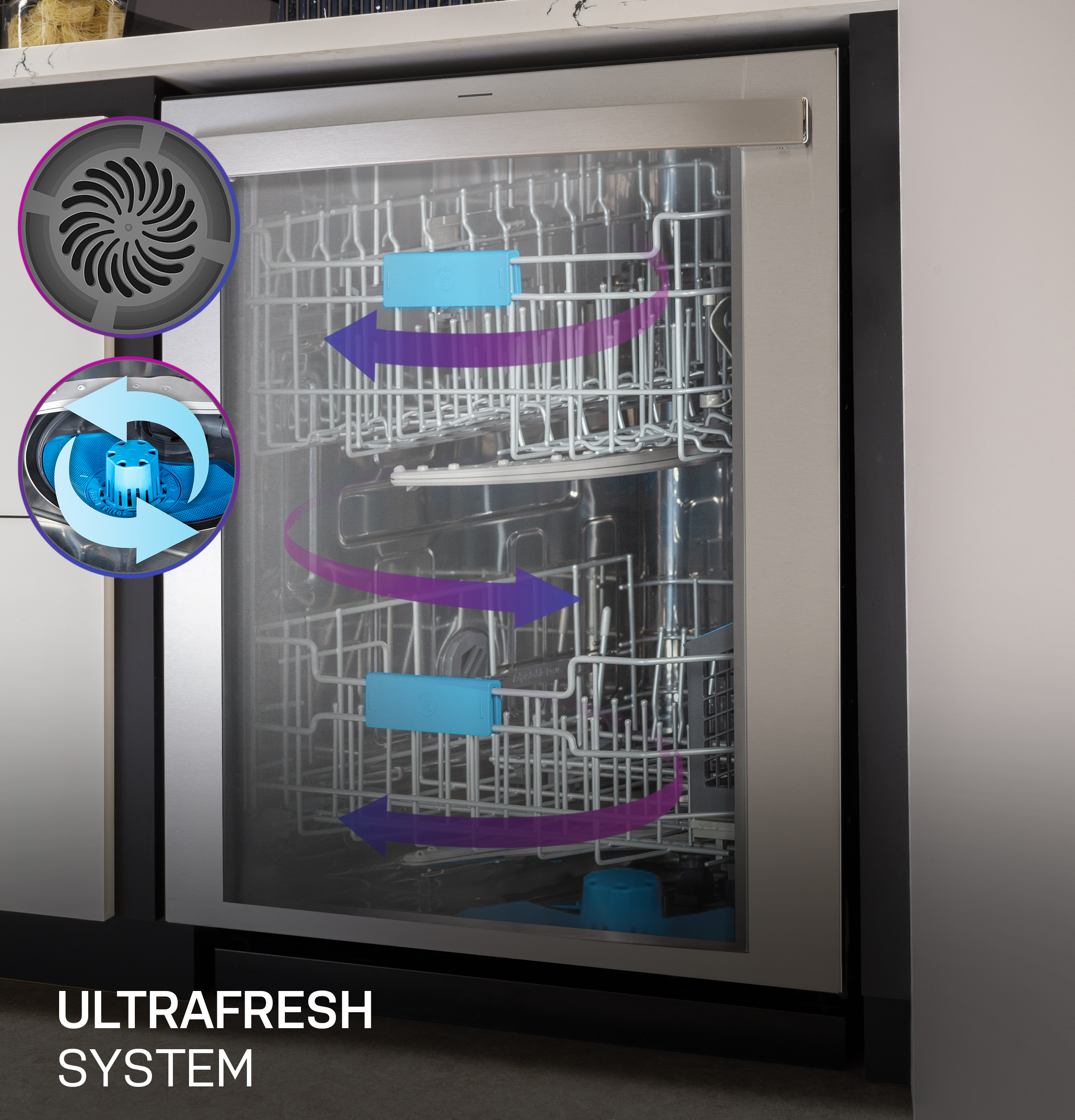 Smart UltraFresh System Dishwasher with Microban Antimicrobial Technology with Deep Clean Washing 3rd Rack, 42 dBA view 9