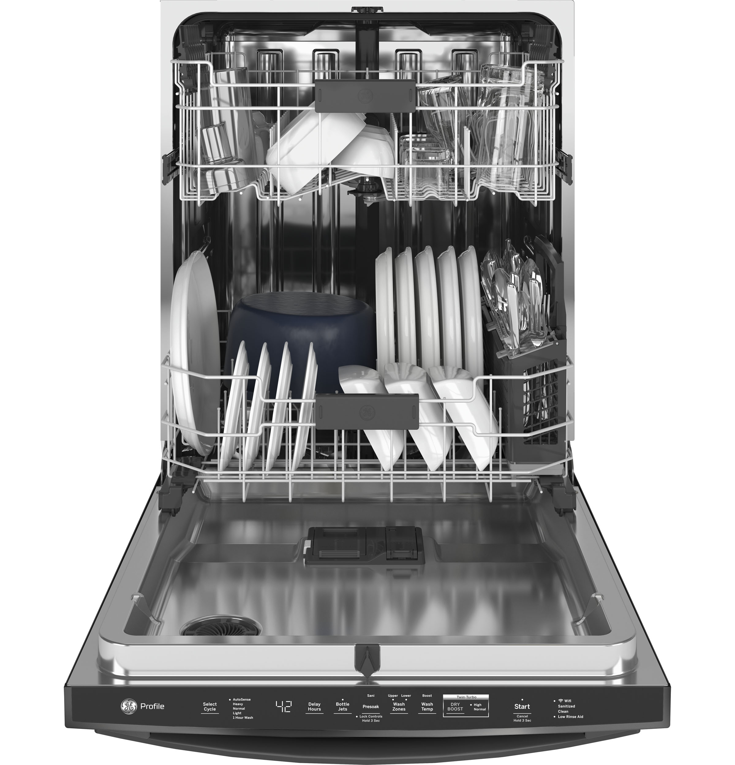 Top Control with Stainless Steel Interior Dishwasher with Sanitize Cycle & Twin Turbo Dry Boost PDT775SBNTS