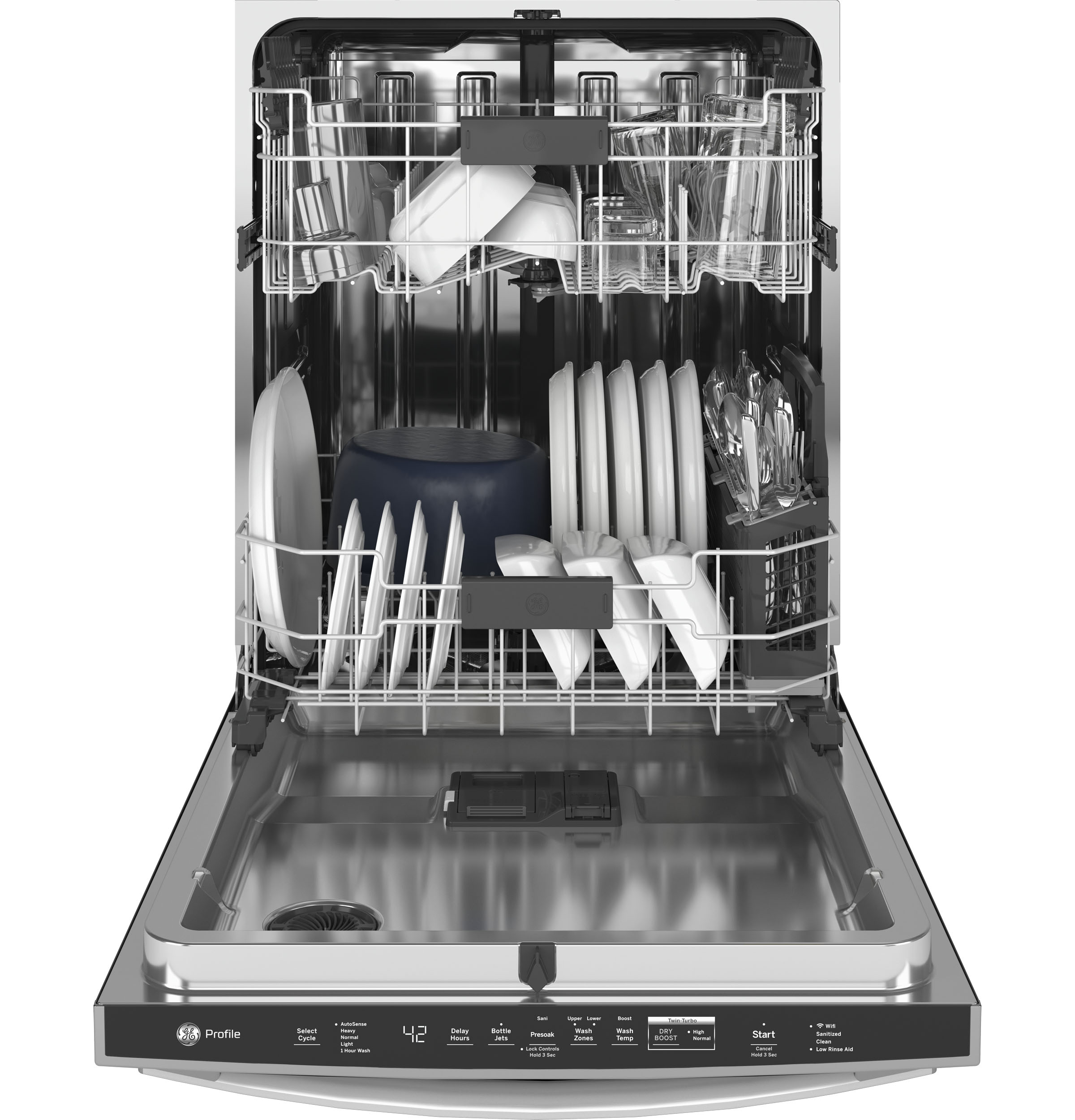 Fingerprint Resistant Top Control with Stainless Steel Interior Dishwasher with Sanitize Cycle & Twin Turbo Dry Boost view 21